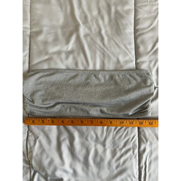 Vintage y2k material‎ girl gray and silver metallic bandage bra size M/L - Picture 3 of 5